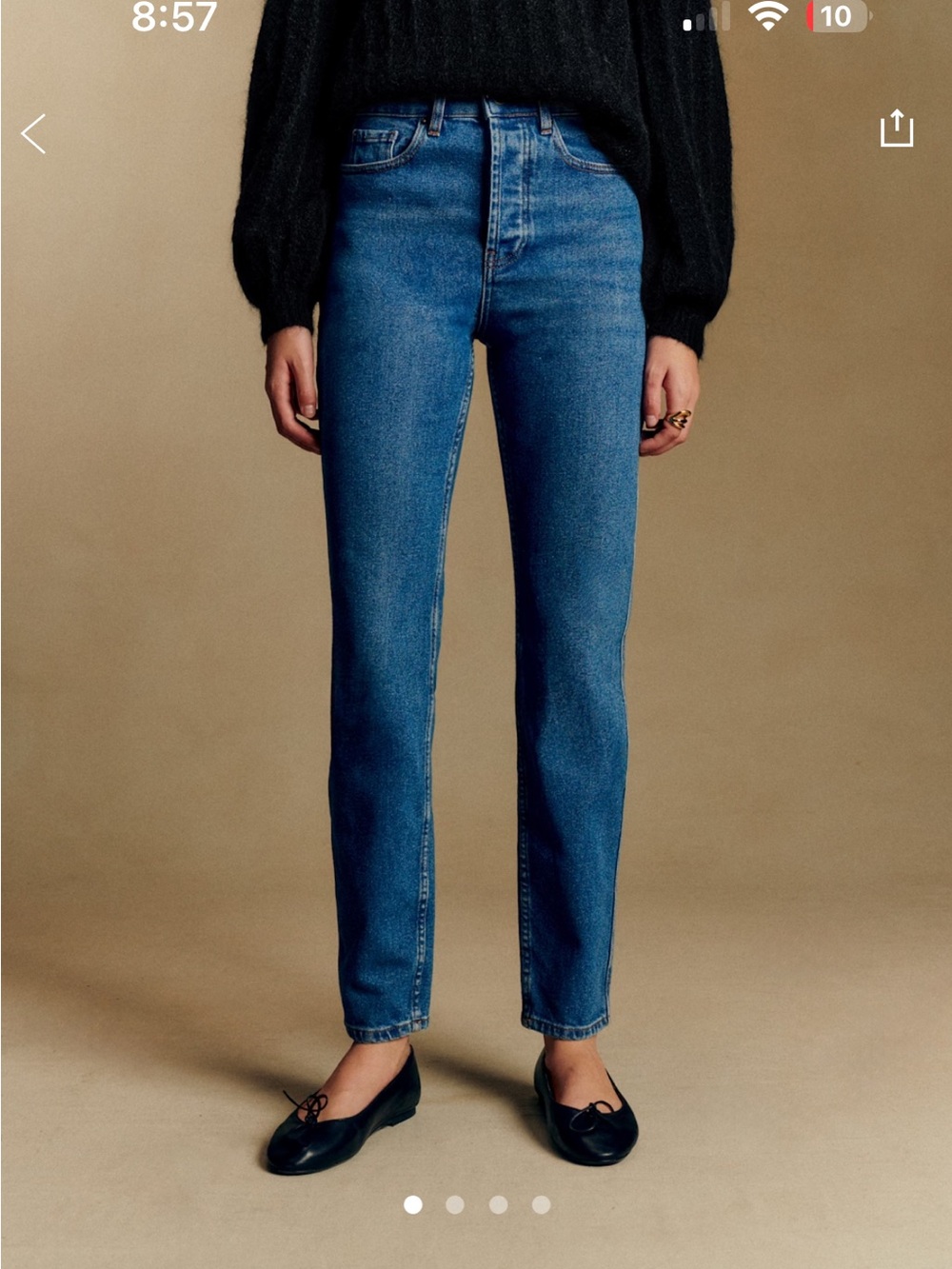 Sézane $130 Brut Sexy Jeans XL 42 US 10 Classic High-Rise Straight Jeans
